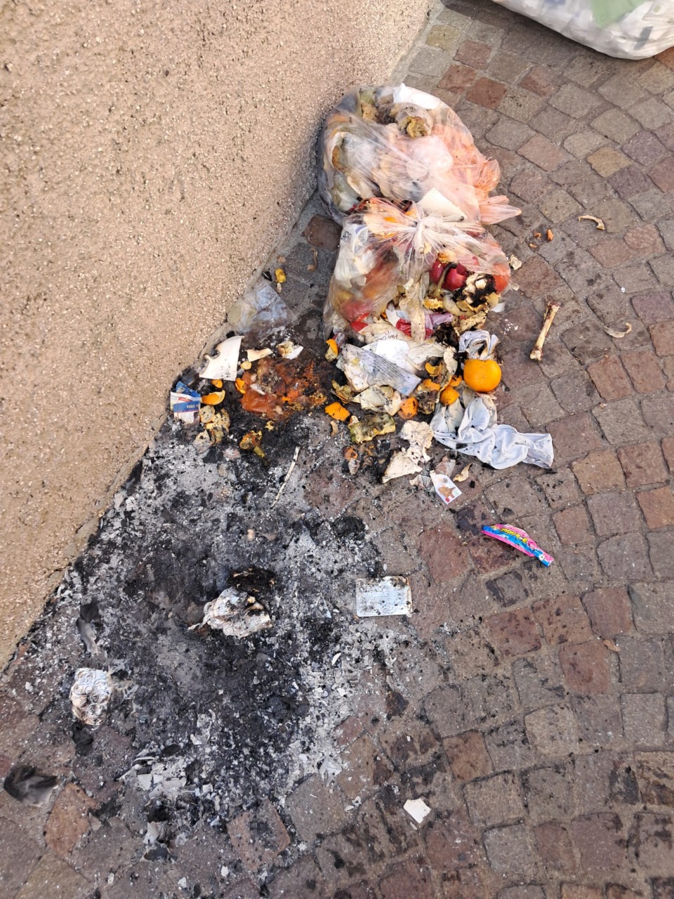 Ragazzino dà fuoco alla spazzatura: incastrato dalla telecamera