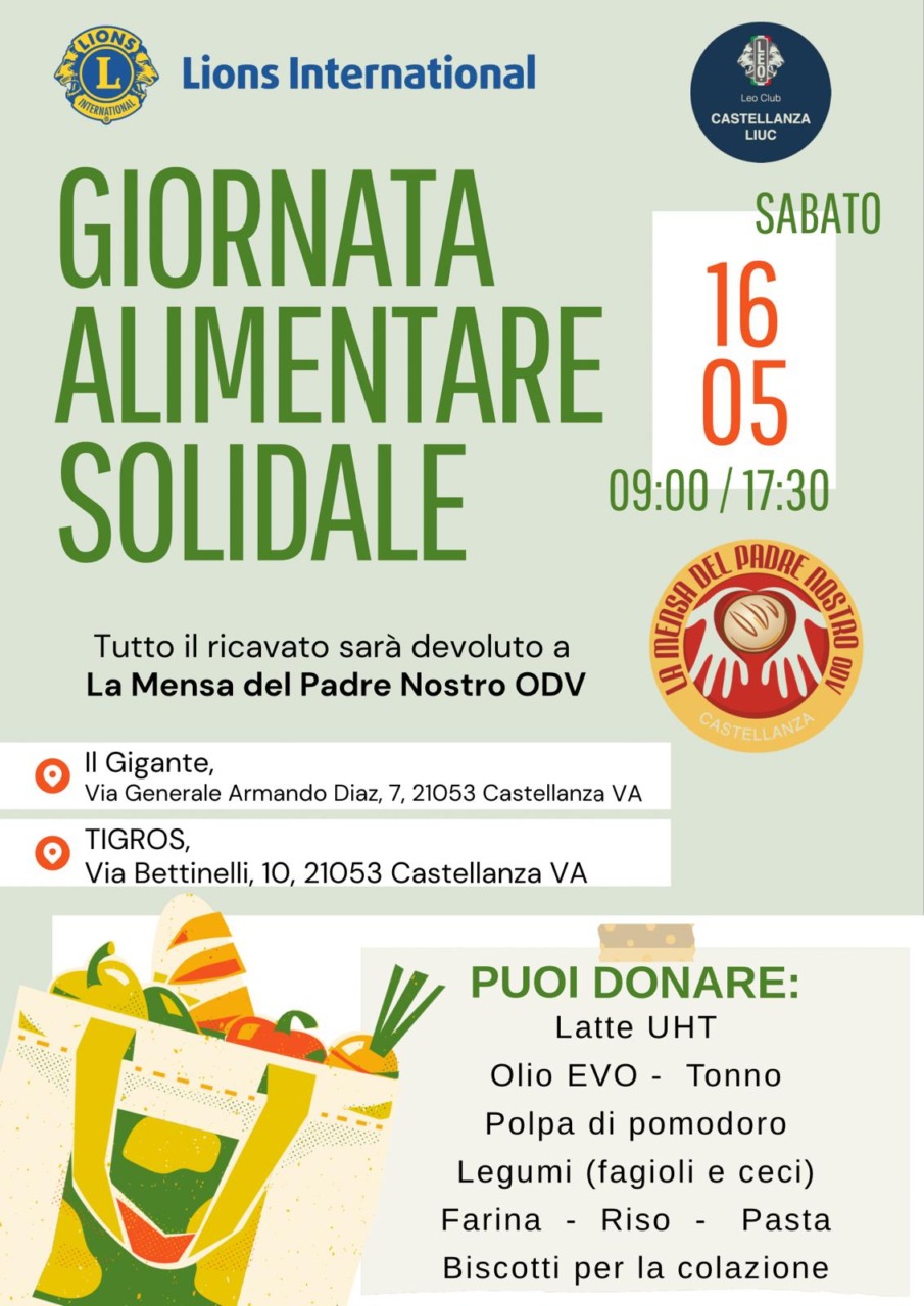 Giornata Alimentare Solidale a Castellanza per la Mensa del Padre Nostro