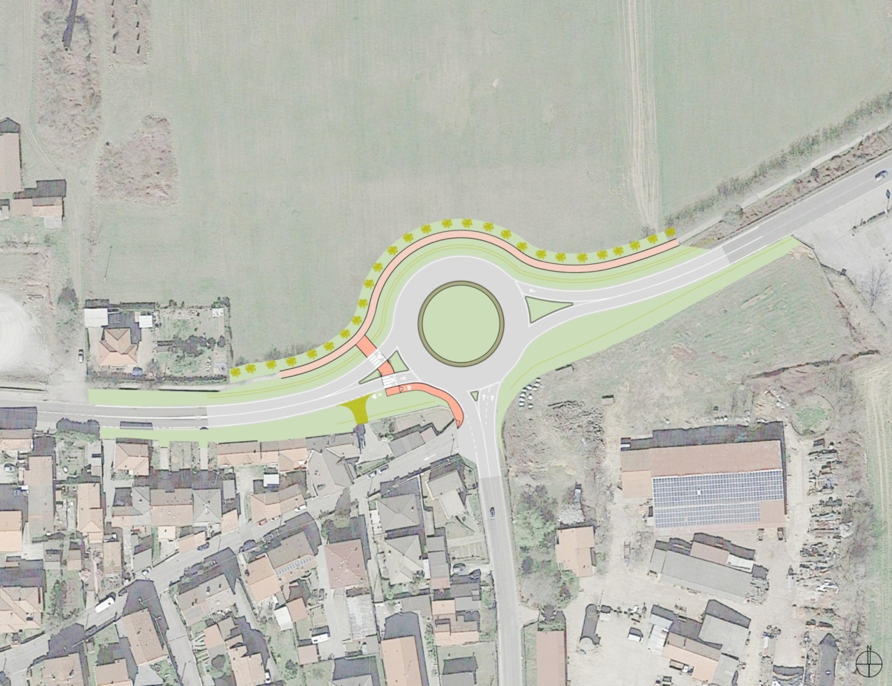 Nuova rotatoria tra corso Europa e la Saronno-Monza