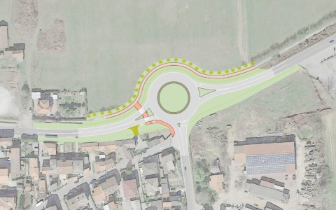 Nuova rotatoria tra corso Europa e la Saronno-Monza
