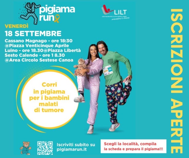 Pigiama Run 2026, a Sesto Calende la corsa solidale per sostenere l’Oncoematologia Pediatrica del Del Ponte