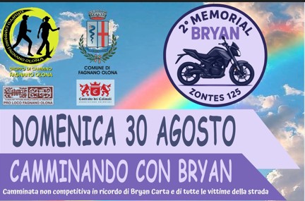 “Camminando con Bryan”, torna il memorial per ricordare il giovane e le vittime della strada