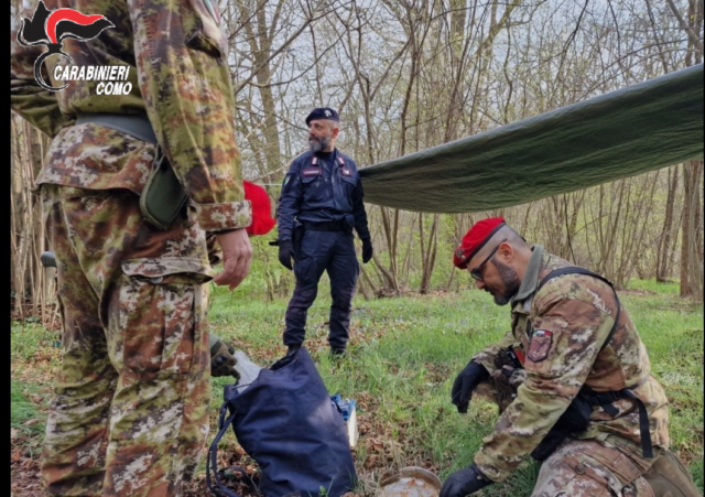 Fino Mornasco, operazione antidroga nei boschi: arrestato 33enne con eroina, cocaina e hashish