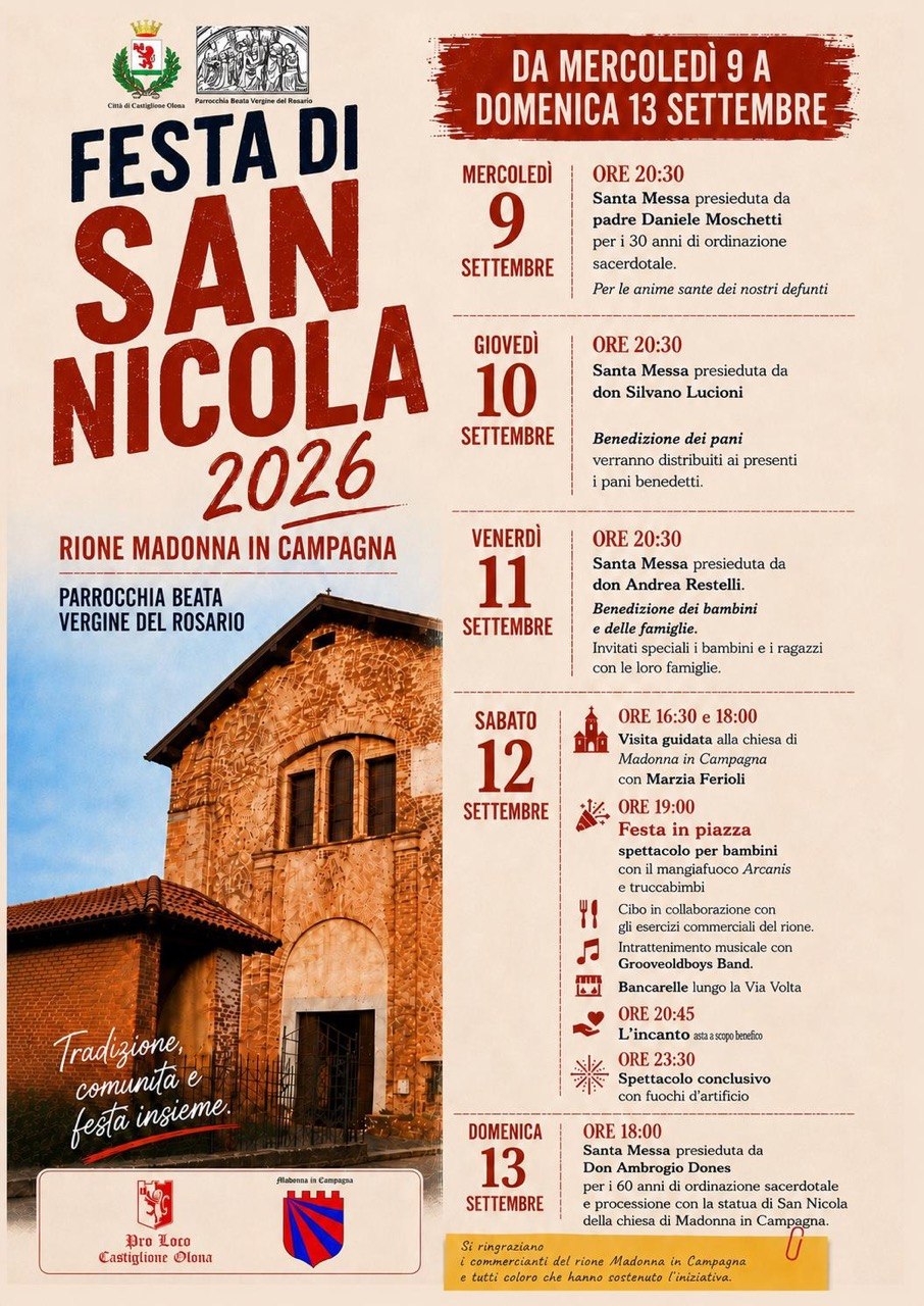 Tutto pronto a Castiglione Olona per la Festa di San Nicola