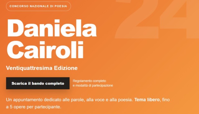 Al via la 24esima edizione del Premio di poesia “Daniela Cairoli”