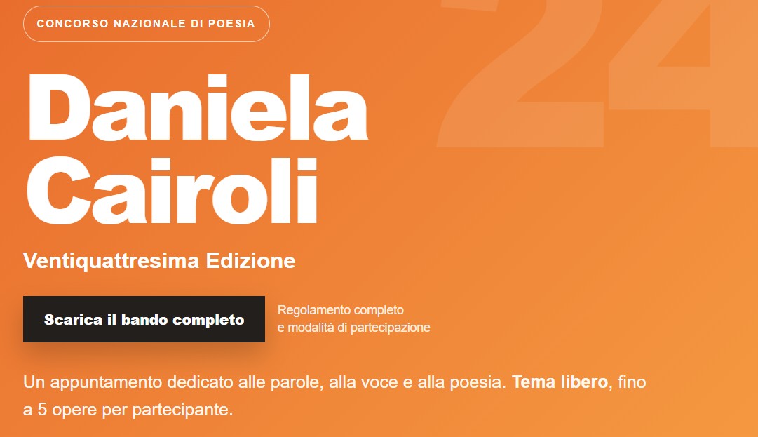 Al via la 24esima edizione del Premio di poesia “Daniela Cairoli”