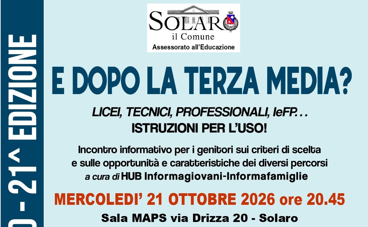 Scuola vo’ cercando: incontro di formazione per una scelta consapevole